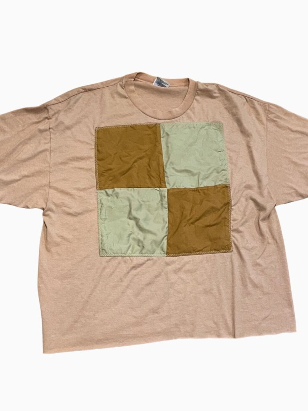 XL Dyed Handmade Boho Upcycled Reworked Taupe Tan Pink